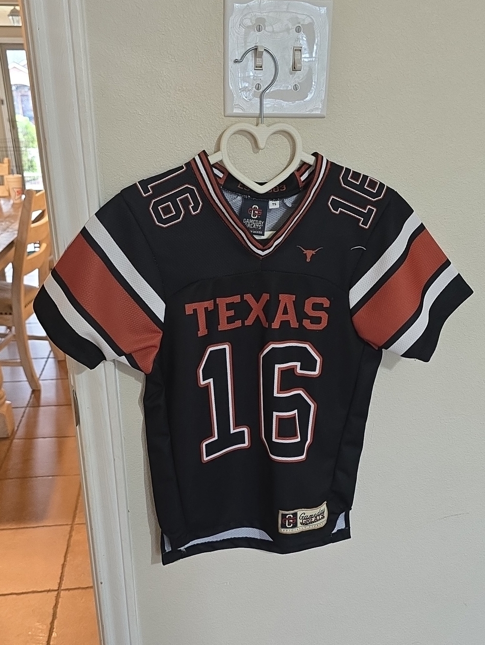Texas Longhorns Black & Burnt Orange Kids Jersey - Manning #16